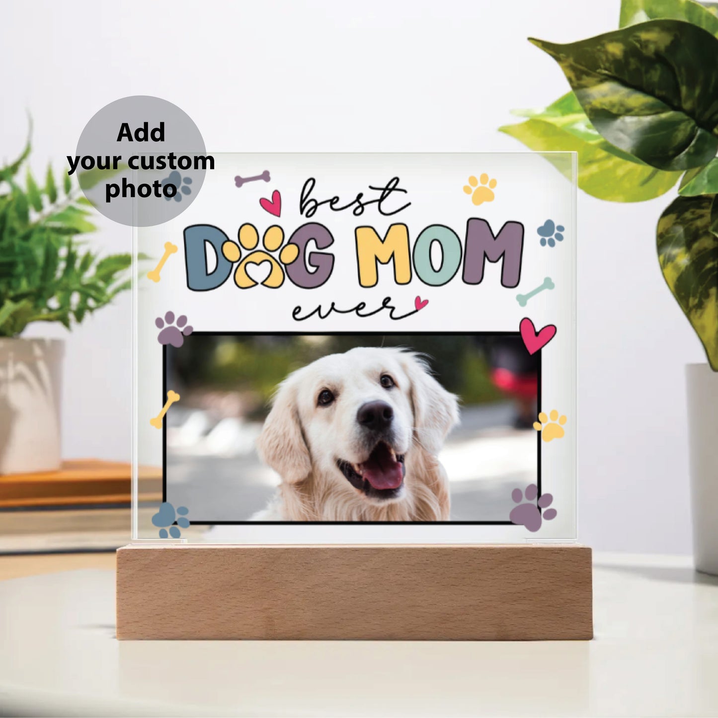 Personalized Dog Mom Photo Plaque