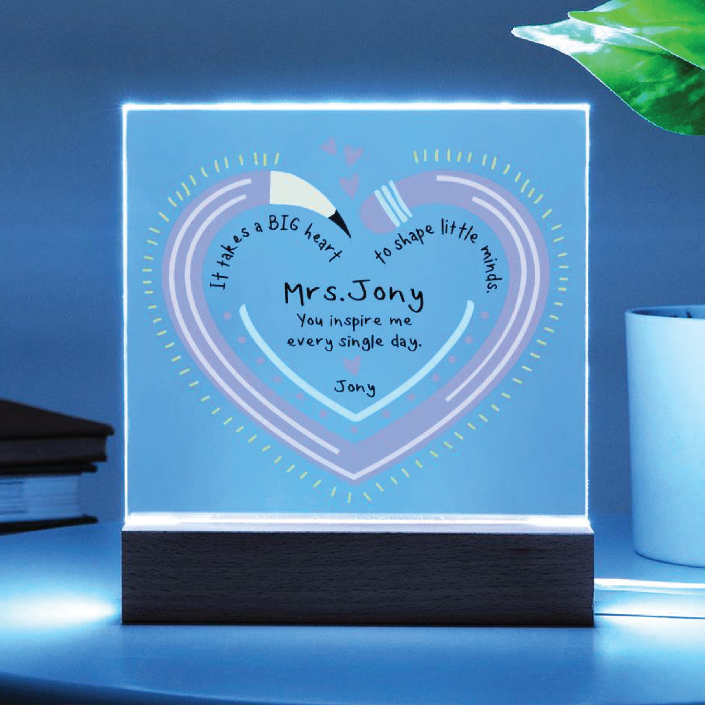 Personalized Teach Love Inspire Acrylic Plaque