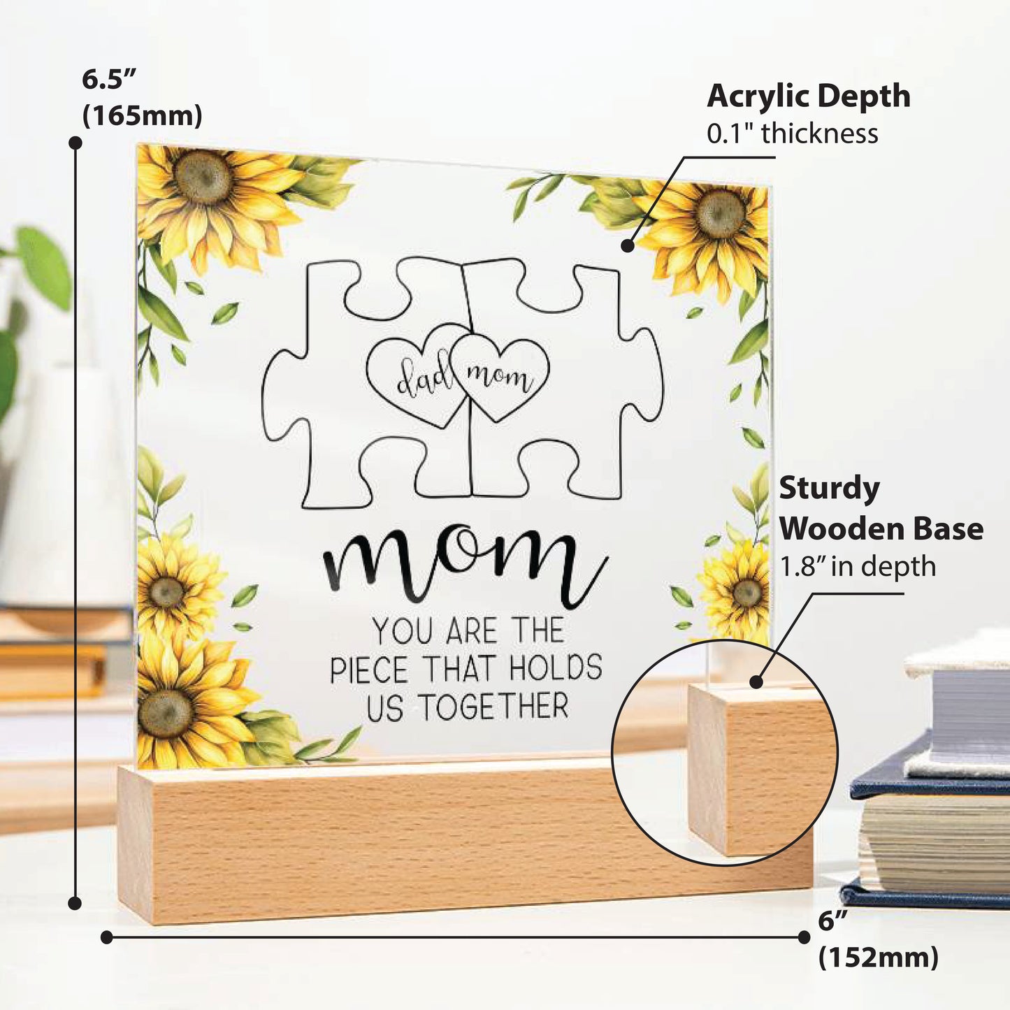 Personalized Mom You Are The Piece That Holds Us Together Plaque