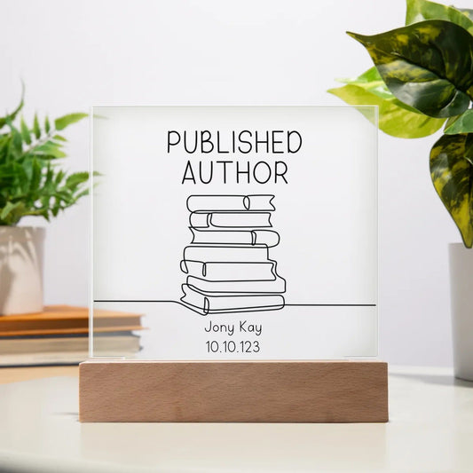 Personalized Published Author Acrylic Square Plaque